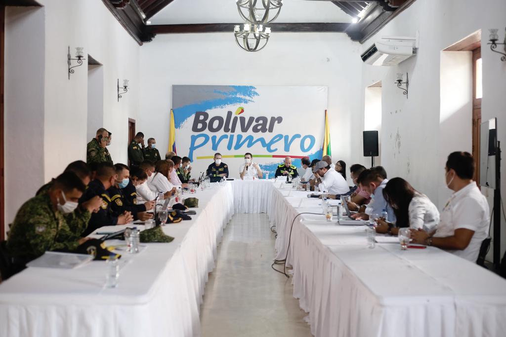 Gobernador Blel presidió Consejo Extraordinario de Seguridad con alcaldes y altos oficiales de la Fuerza Pública en Bolívar
