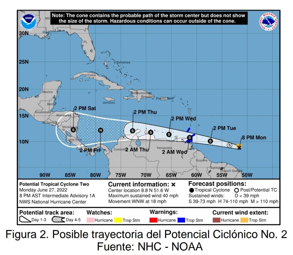 Lluvias y vientos en el Caribe colombiano provocarán olas entre 2.3 y 2.7 mts para hoy 28 de junio