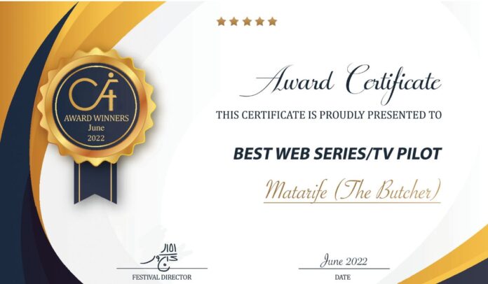 Otro premio para la serie Matarife: ganó en Toronto Independent Film Festival of CIFT