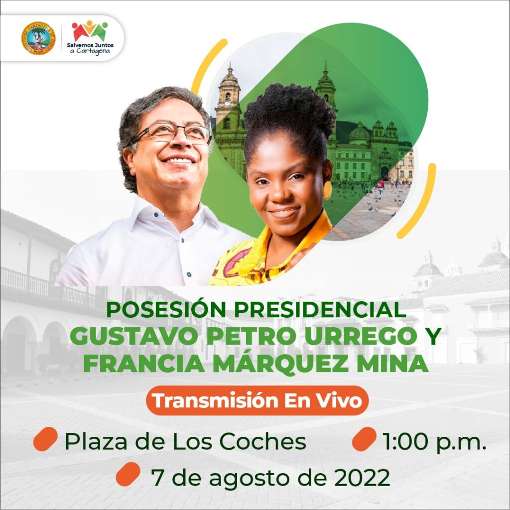 Cartageneros invitados al acto de posesión de Gustavo Petro en la Plaza de de los Coches
