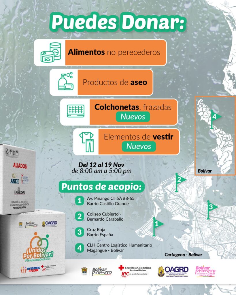 "Unidos por Bolívar" campaña de la Gobernación: asistencia humanitaria a familias afectadas por temporada de lluvias