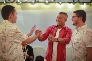 Gobernador Blel con Juan Carlos Coronel e Iván Sanes 