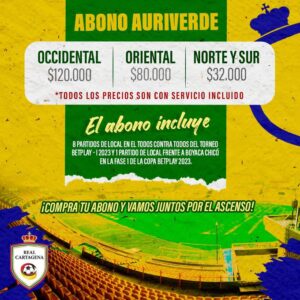 LOS ABONOS ARA LA TEMORADA DEL 2O23