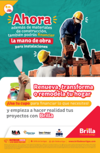 Ahora con Brilla puedes financiar la mano de obra para adecuaciones en tu vivienda