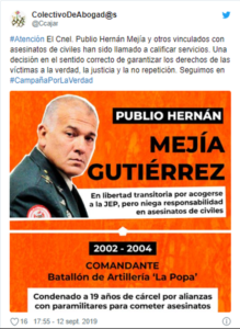 Coronel (r) Plubio Hernán Mejía con orden se captura