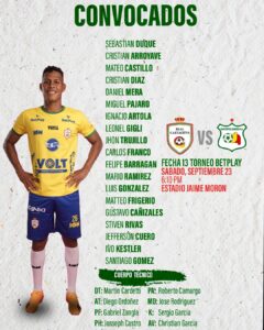 NÓMINA DE CONVOCADOS POR EL REAL CARTAGENA