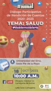 Desde este 18 de octubre inician Diálogos Participativos, previos a la Audiencia Pública de Rendición de Cuentas en la Alcaldía de Cartagena