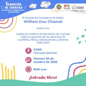 Este viernes será la audiencia pública de rendición de cuentas para la garantía de la Primera Infancia, Adolescencia y Juventudes.