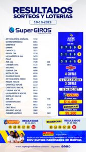 ¿Eres un feliz ganador? ¡Buenos días🌤️! Conoce los resultados del 10 de octubre⬆️. Consúltalos diariamente en: https://supergirosbolivar.com.co/apuestas