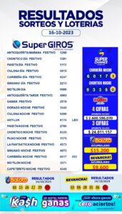 Eres un feliz ganador? ¡Buenos días🌤️! Conoce los resultados del 16 de octubre⬆️. Consúltalos diariamente en: https://supergirosbolivar.com.co/apuestas