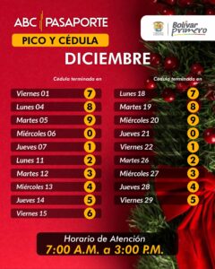 Conozca como se tramitarán los pasaporte en el mes de Diciembre