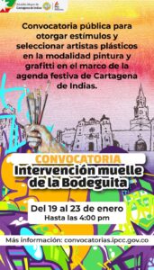¡Atención! IPCC abre convocatoria para artistas plásticos en Cartagena