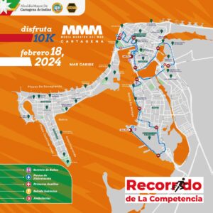 Así es el recorrido de la Media Maratón del Mar de Cartagena de Indias este domingo 18 de febrero.