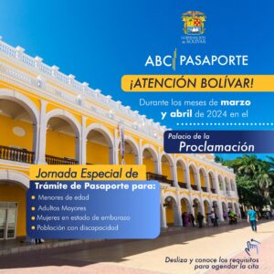 ¿Necesitan tramitar el pasaporte? la Gobernación de Bolívar abre jornada especial para trámite