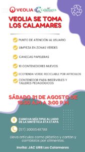 VEOLIA SE TOMARÁ EL BARRIO CALAMARES ESTE SÁBADO 31 DE AGOSTO