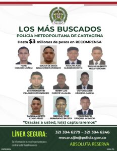 Tú también puede ayudar a encontrar a los 10 más buscados por homicidio, hay buena recompensa