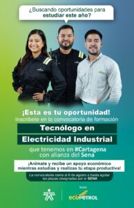 Ecopetrol y SENA lanzan convocatoria para formar técnicos en Electricidad Industrial en Cartagena