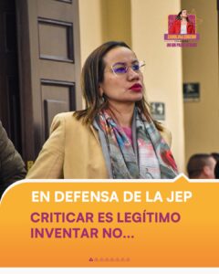 Carolina Corcho defendió la JEP durante intervención ante medios nacionales