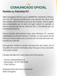 Aficionados podrán acompañar al Real Cartagena tras exitosa apelación institucional.